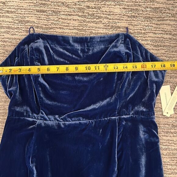 NWT Anthropologie Velvet Slip Midi Dress Blue Size 12 - Picture 8 of 15